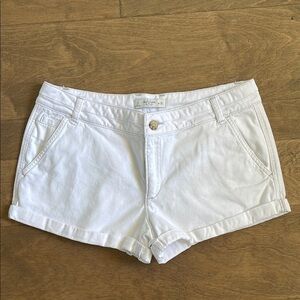 Abercrombie & Fitch White Roll Hem Mid Rise Cotton Shorts Womens Size 10